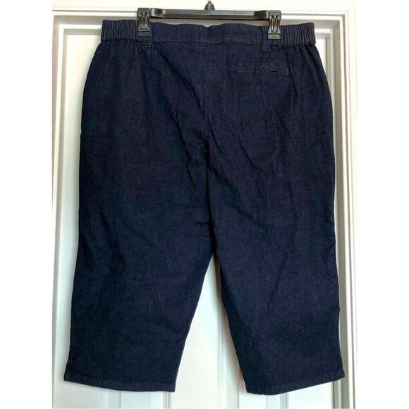 KAREN SCOTT - NWT - L Sz 16 Petite Comfort Waist Capri Jeans in Dark Wash - Picture 16 of 16